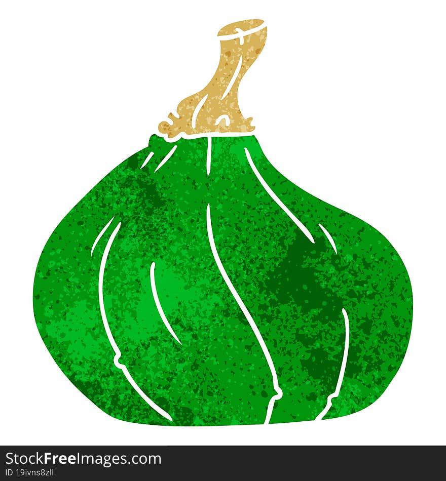 hand drawn retro cartoon doodle of a squash