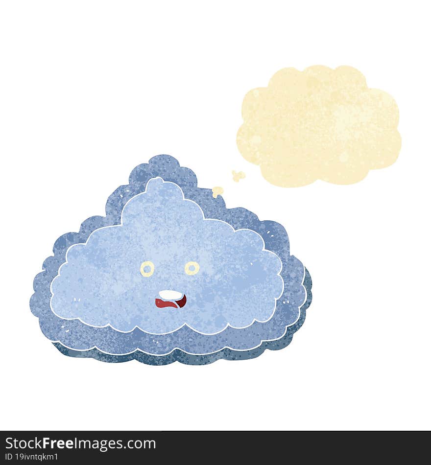 cartoon cloud with thought bubble