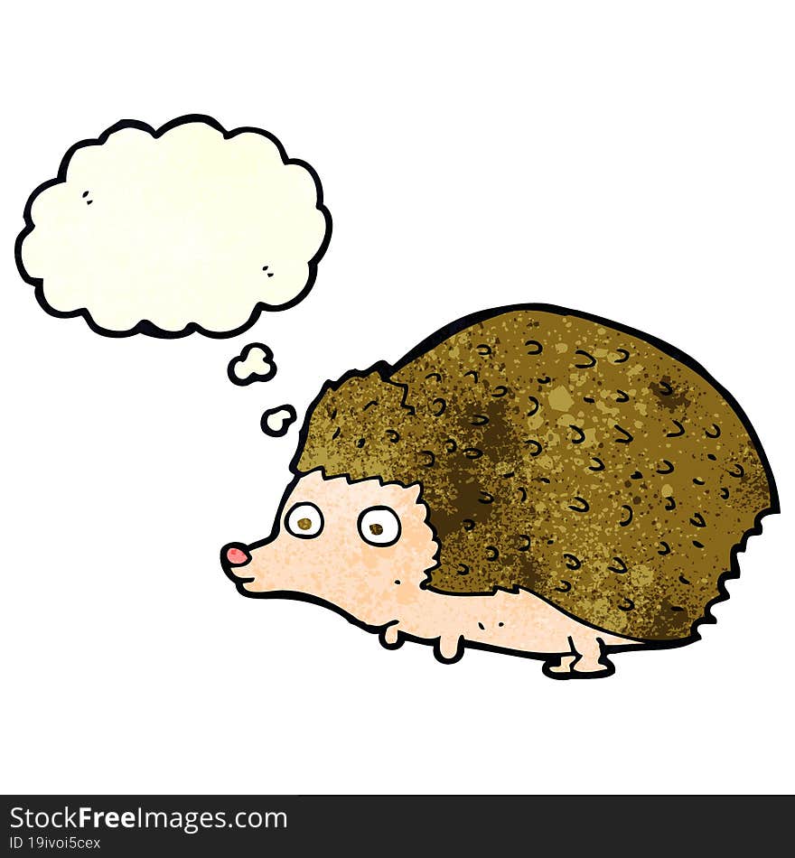 Cartoon Hedgehog With Thought Bubble