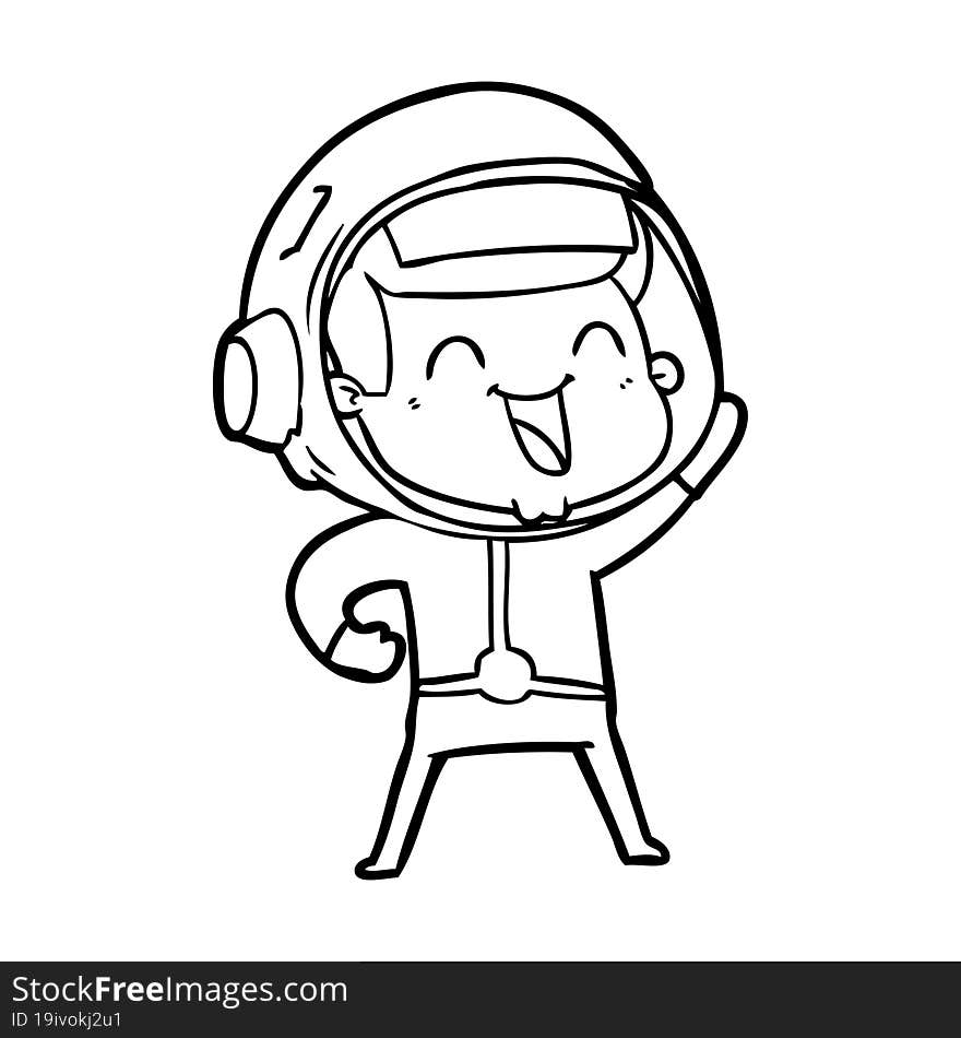 happy cartoon astronaut. happy cartoon astronaut