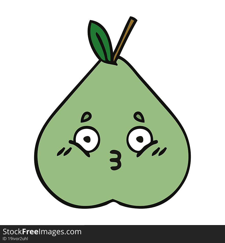 cute cartoon green pear