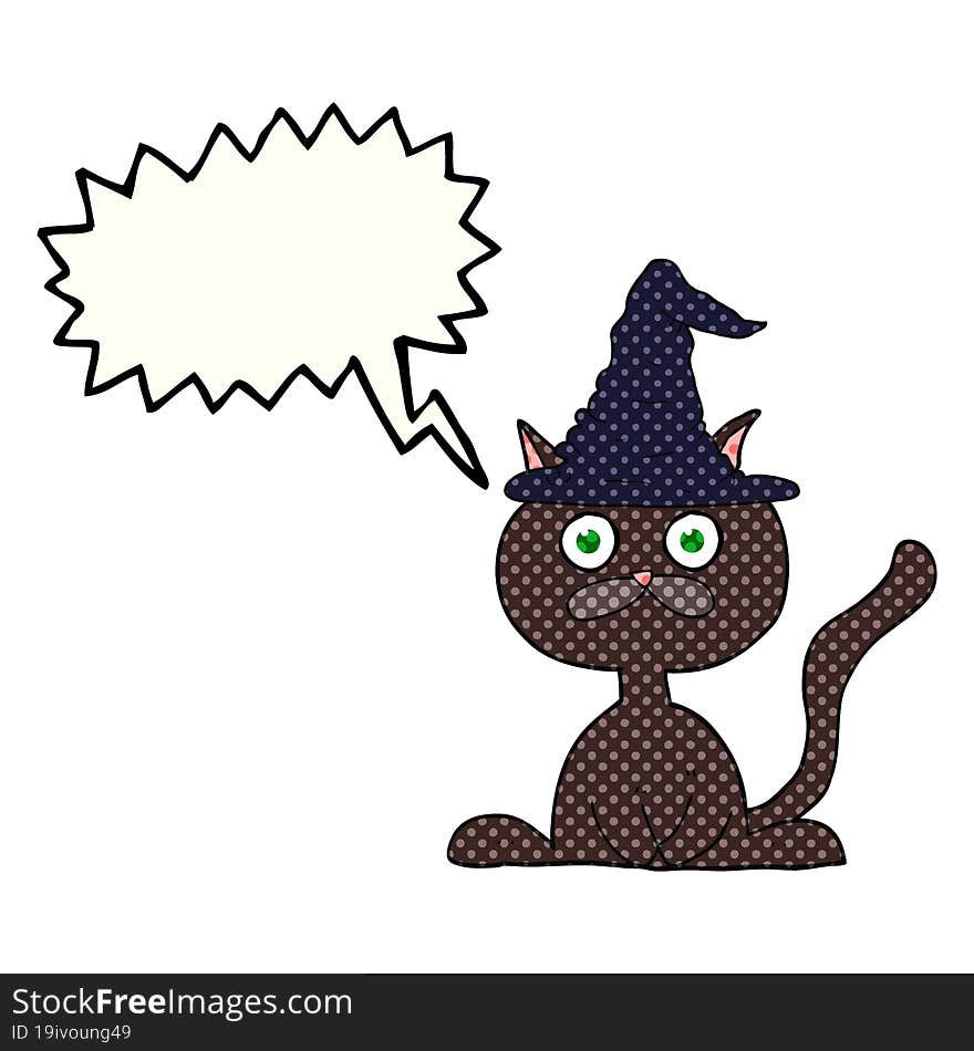 comic book speech bubble cartoon halloween cat