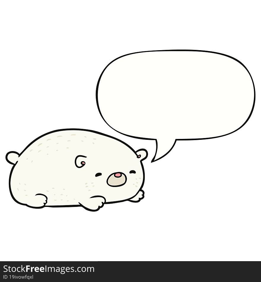 cute cartoon polar bear and speech bubble