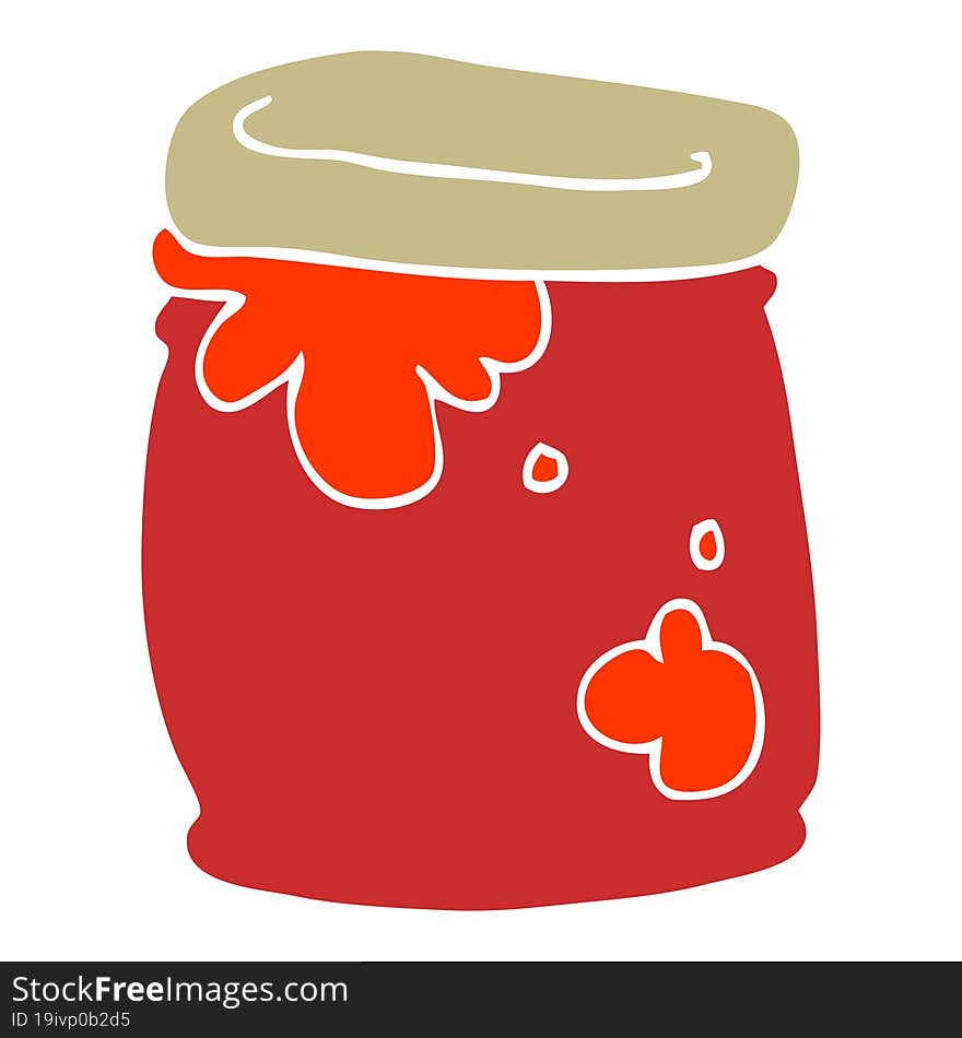 flat color illustration of a cartoon jar of jam