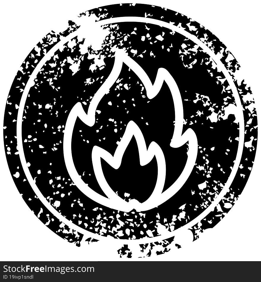 simple flame distressed icon