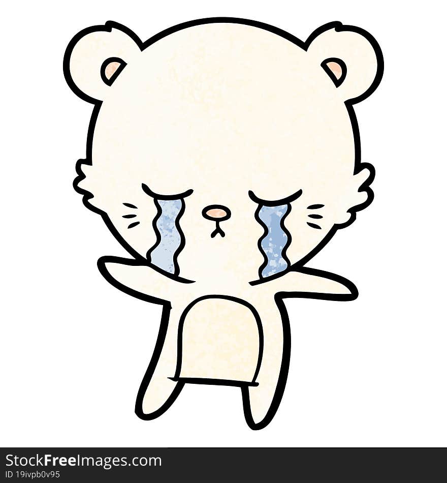 crying cartoon polarbear. crying cartoon polarbear