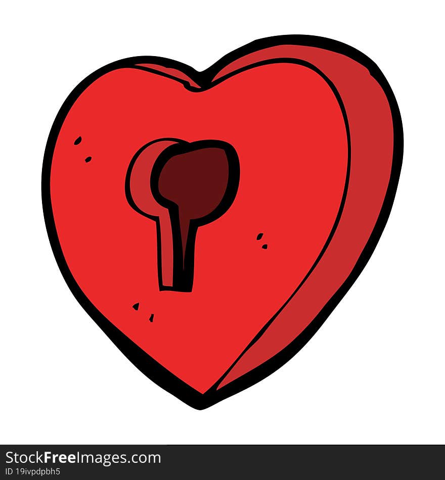 Cartoon Heart With Keyhole