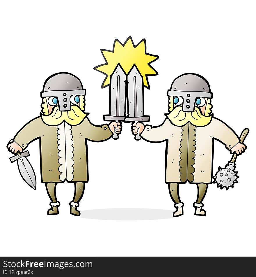 cartoon viking warriors