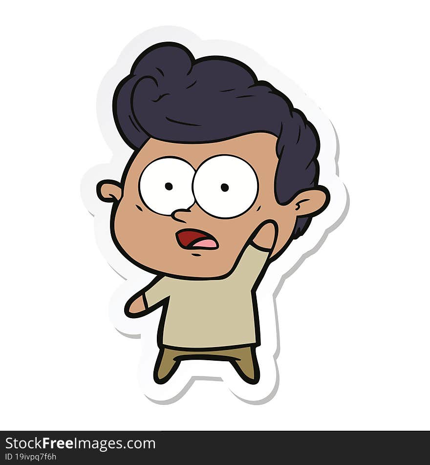 Sticker Of A Cartoon Man Asking Question