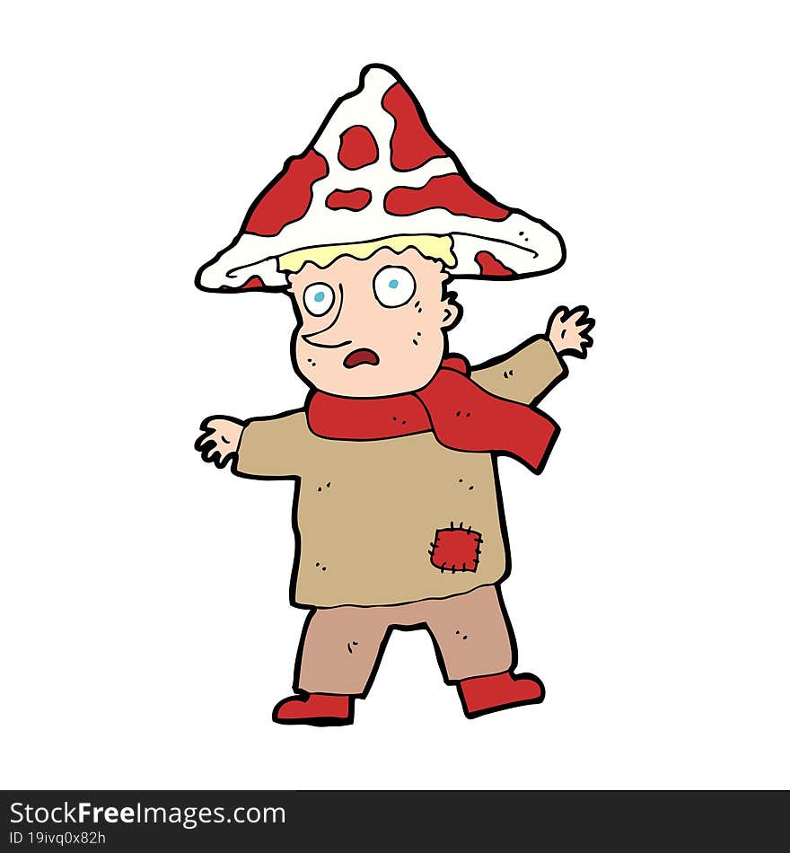 Cartoon Magical Mushroom Man