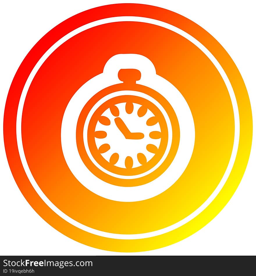 stop watch circular in hot gradient spectrum