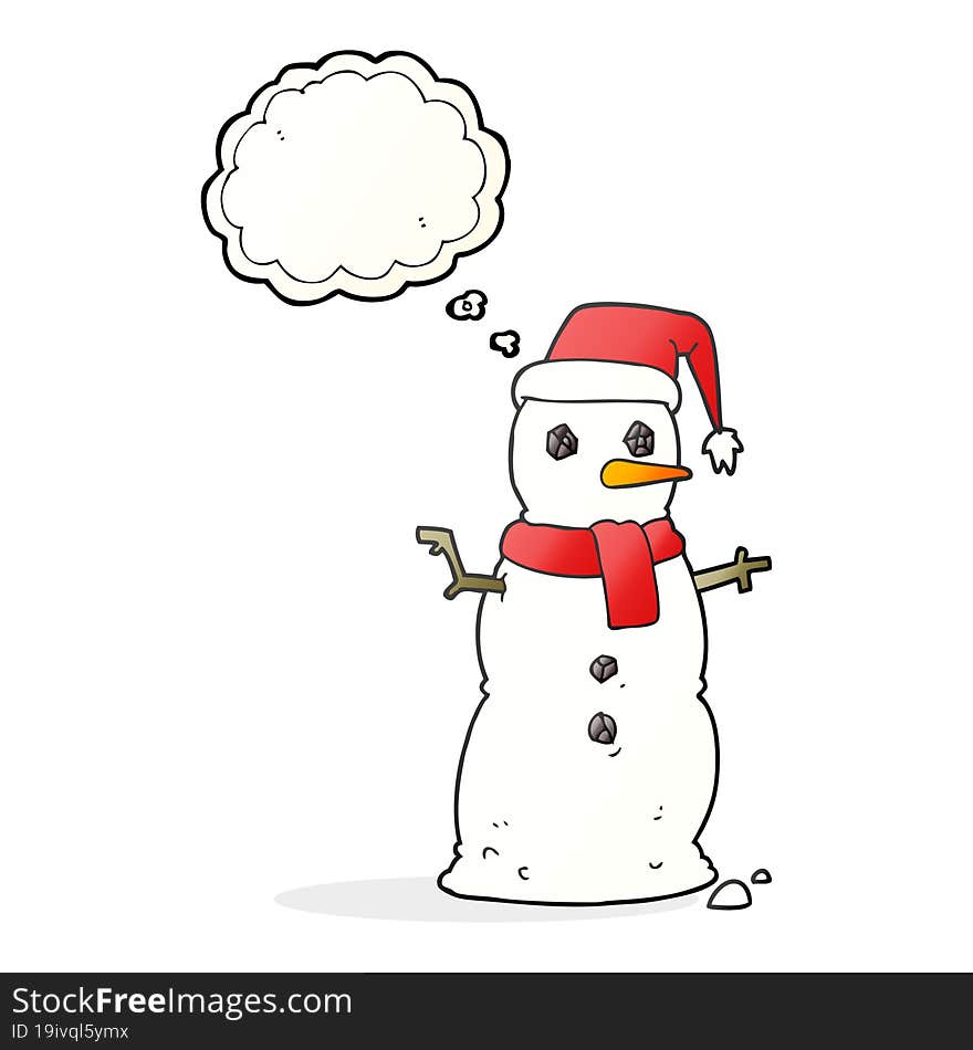 thought bubble cartoon snowman