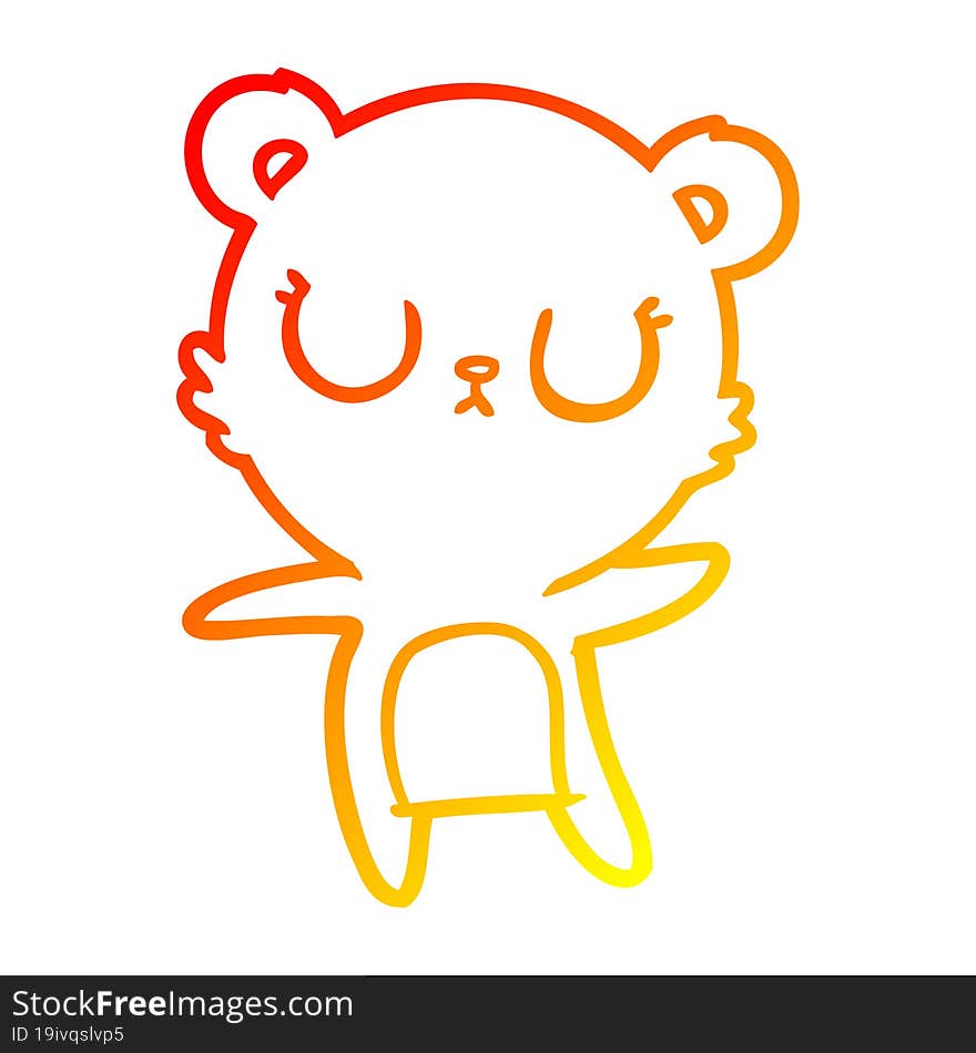 warm gradient line drawing peaceful cartoon polar bear