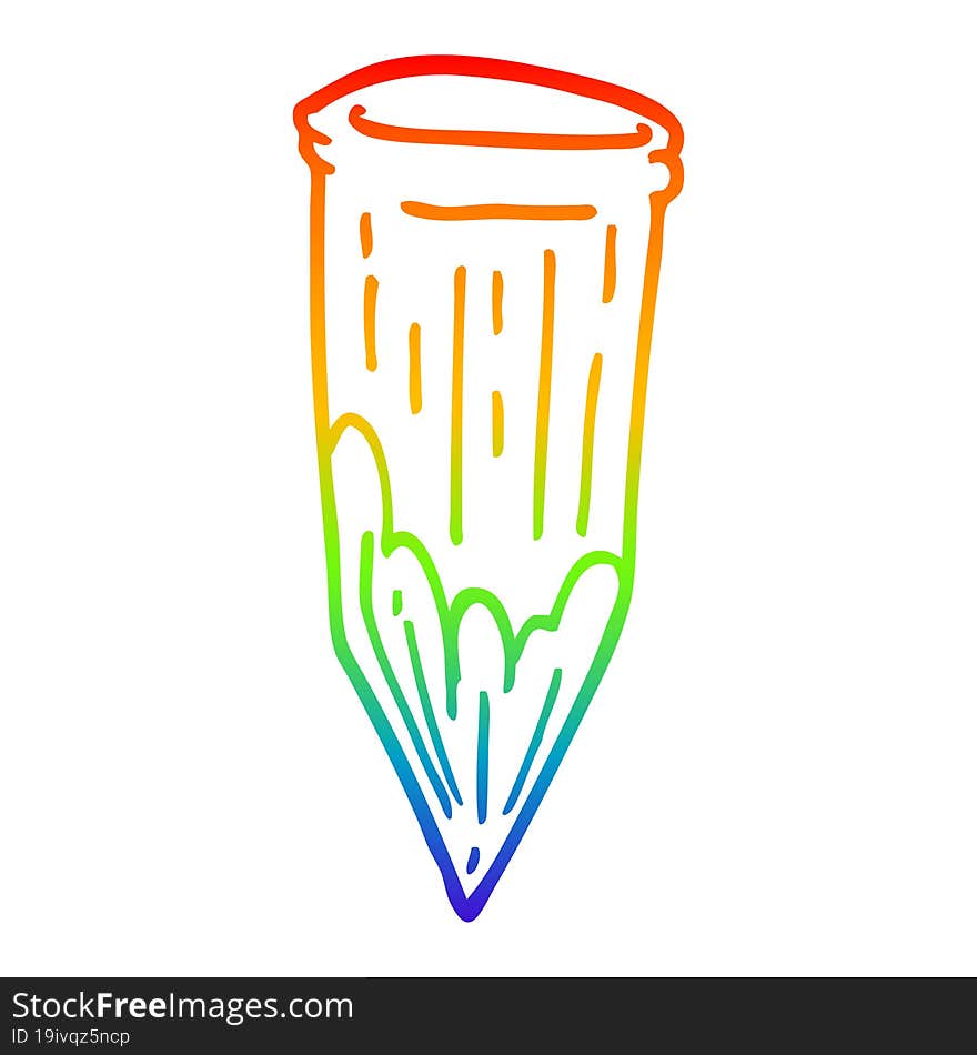 rainbow gradient line drawing cartoon vampire stake