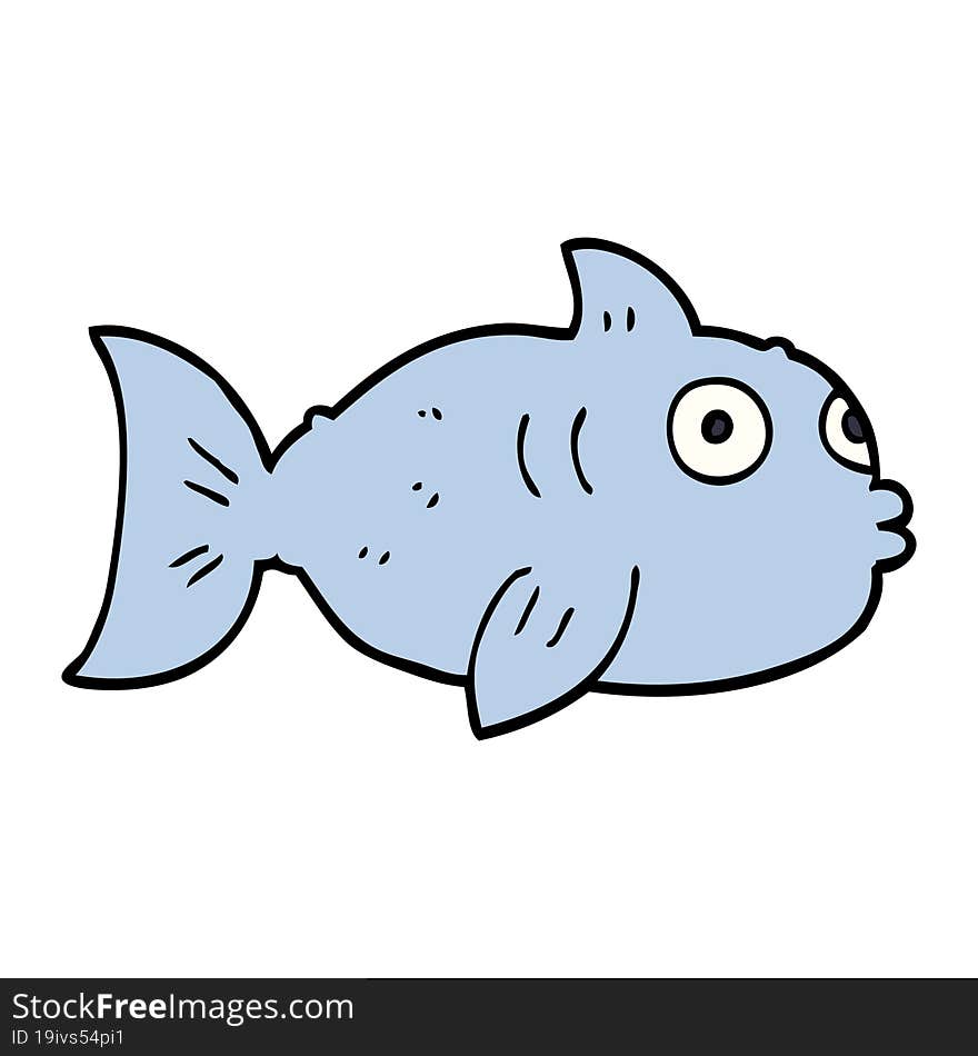 cartoon doodle fish