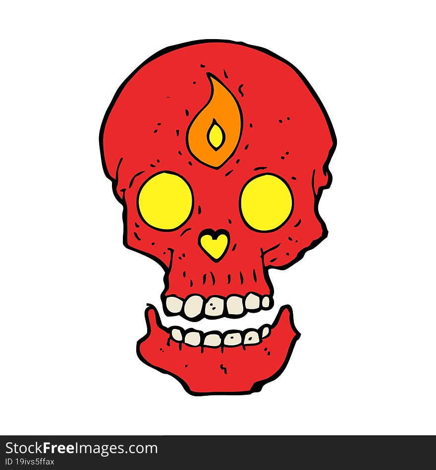 Cartoon Mystic Skull