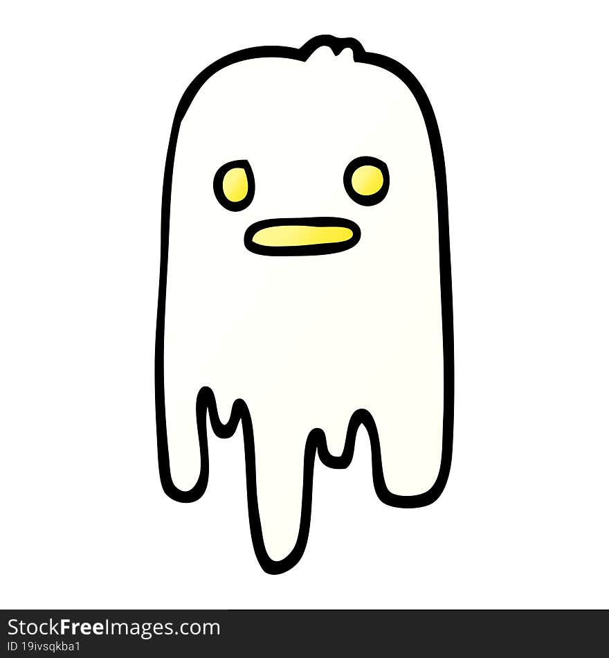 Vector Gradient Illustration Cartoon Spooky Ghost