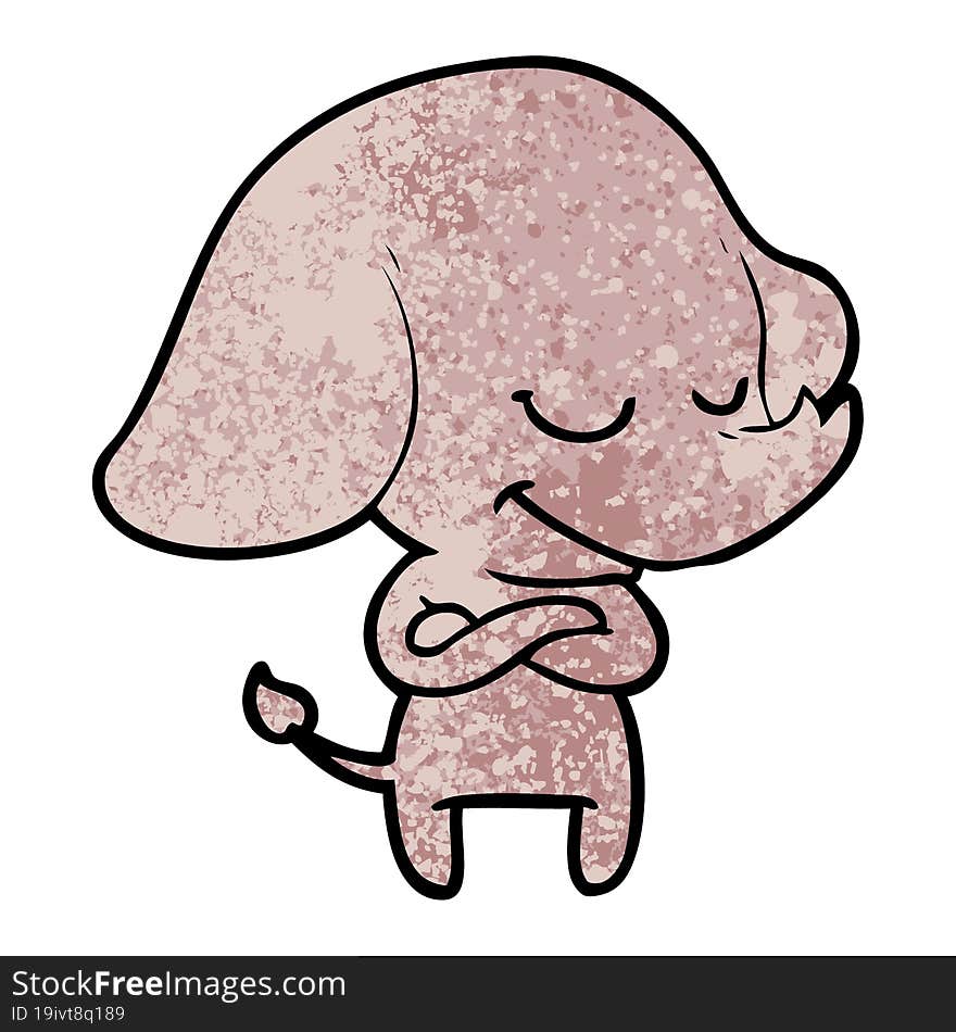 cartoon smiling elephant. cartoon smiling elephant