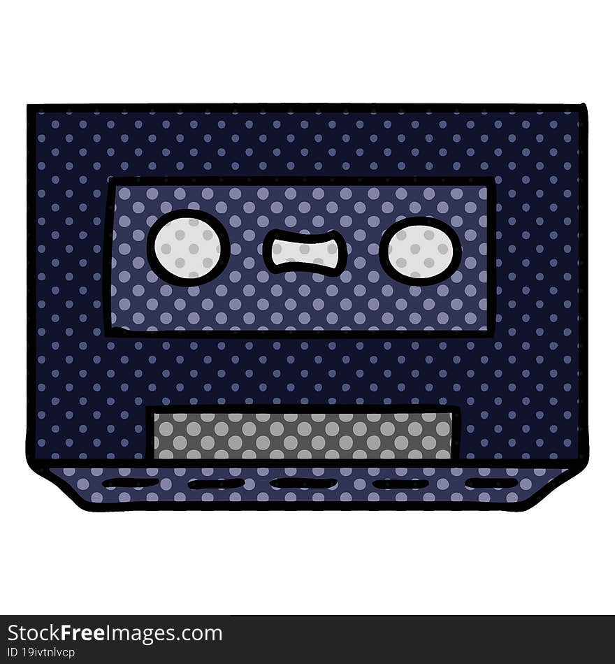 Cartoon Doodle Of A Retro Cassette Tape