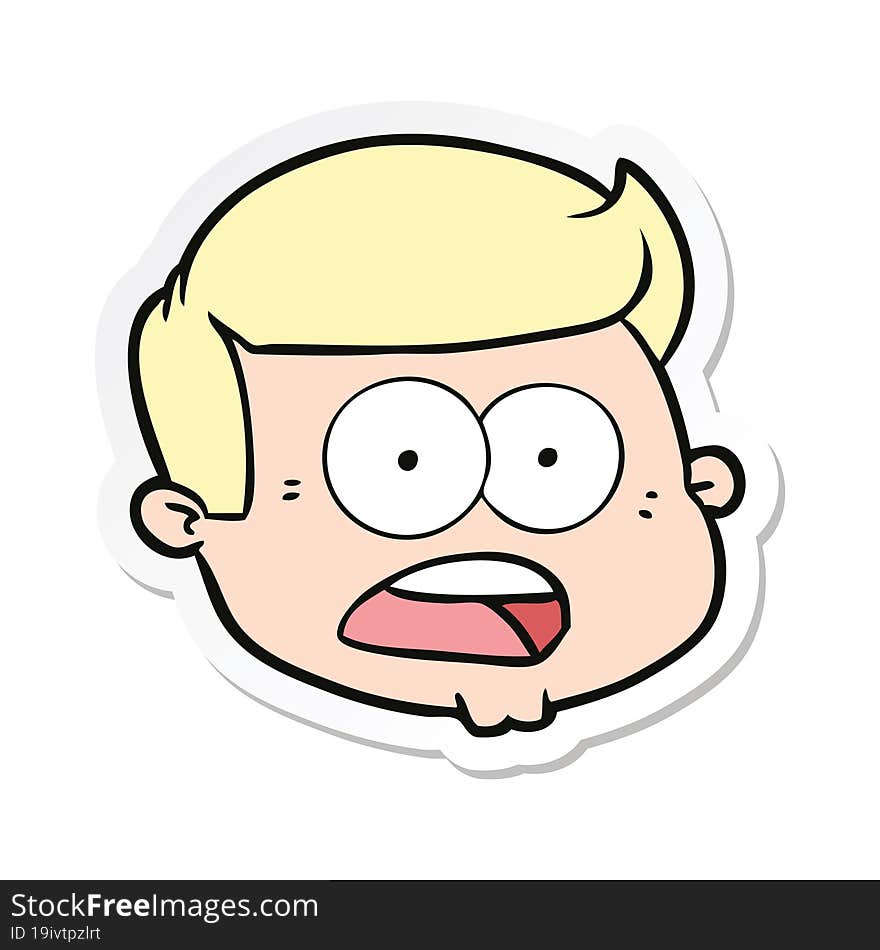 sticker of a cartoon male face