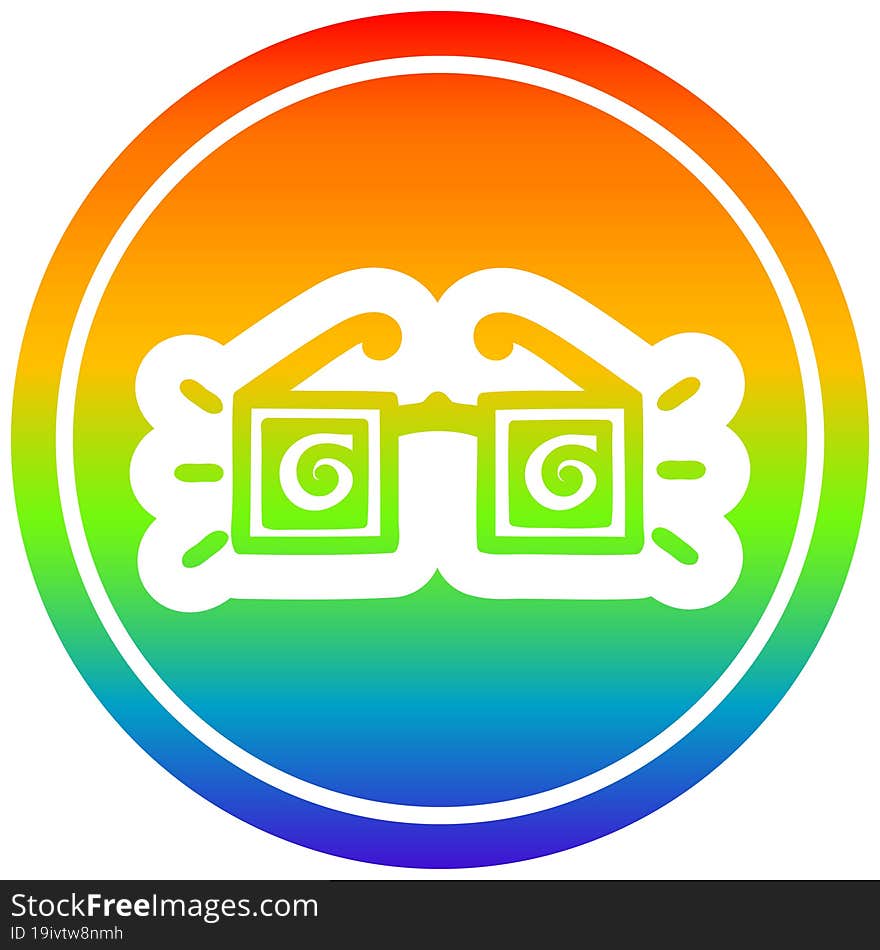 x ray specs circular in rainbow spectrum