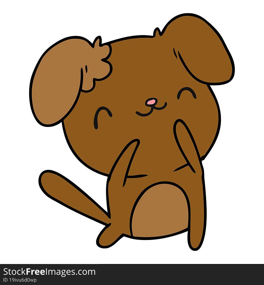 cartoon illustration kawaii of a cute dog. cartoon illustration kawaii of a cute dog