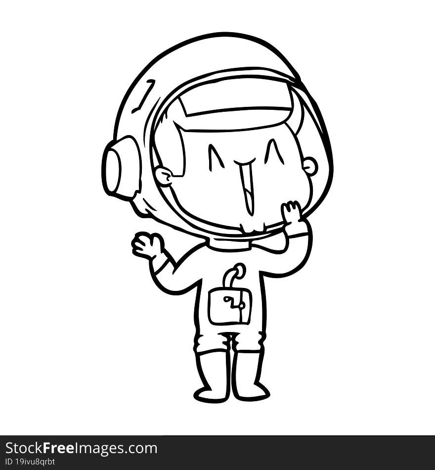 laughing cartoon astronaut. laughing cartoon astronaut