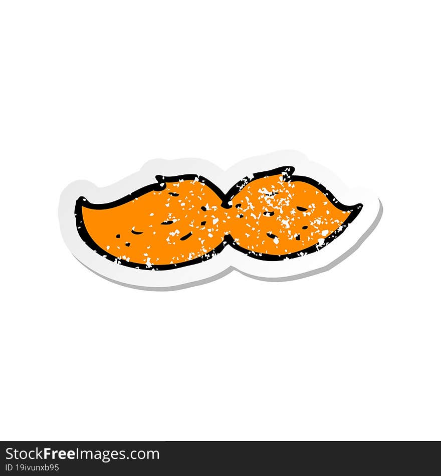 retro distressed sticker of a cartoon ginger mustache