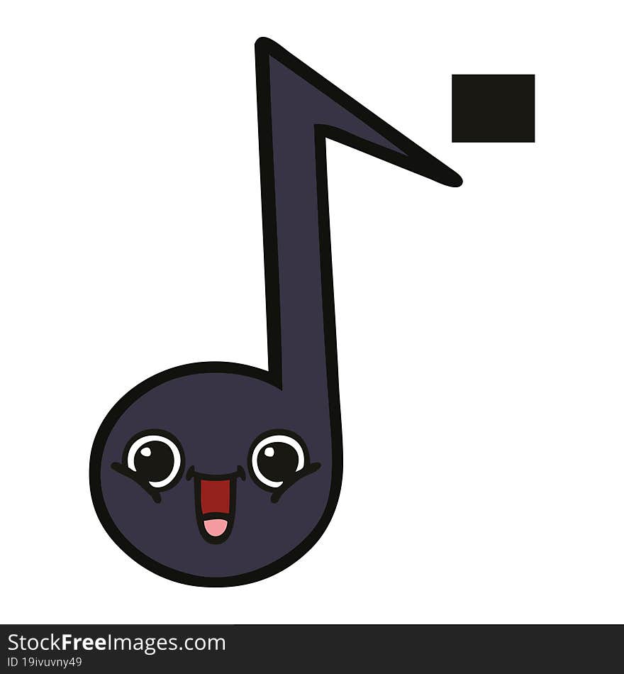 cute cartoon of a musical note. cute cartoon of a musical note