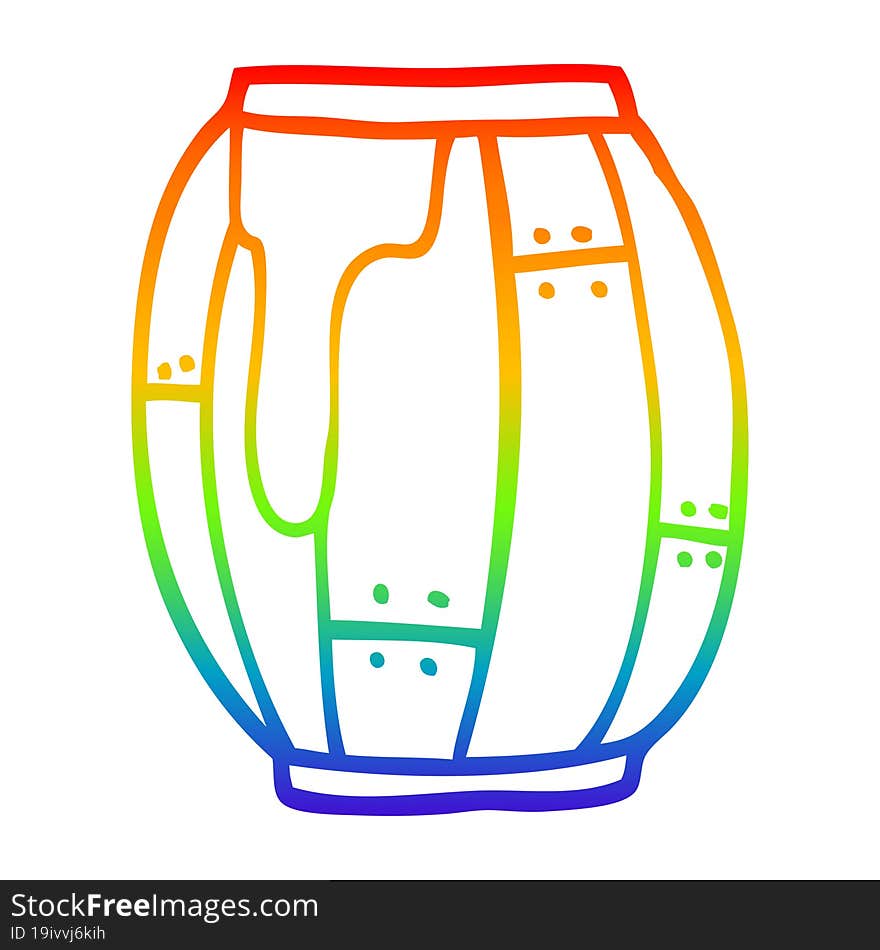 rainbow gradient line drawing cartoon barrel