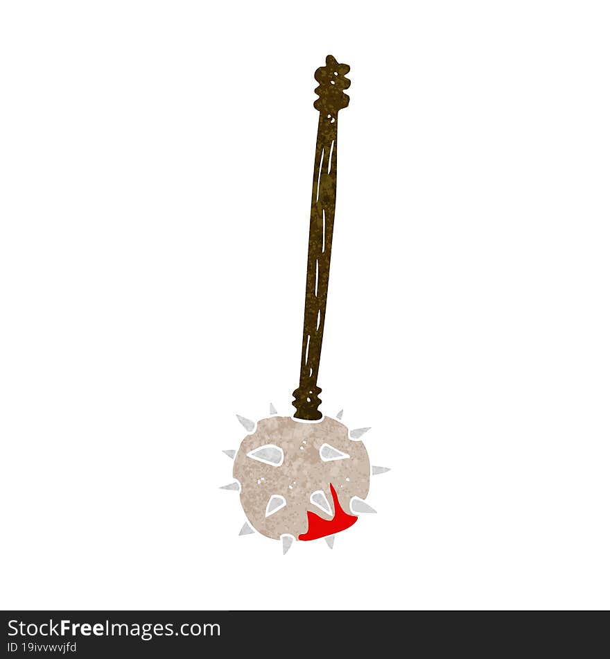 cartoon bloody medieval mace