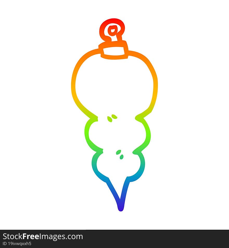 rainbow gradient line drawing of a cartoon xmas decoration