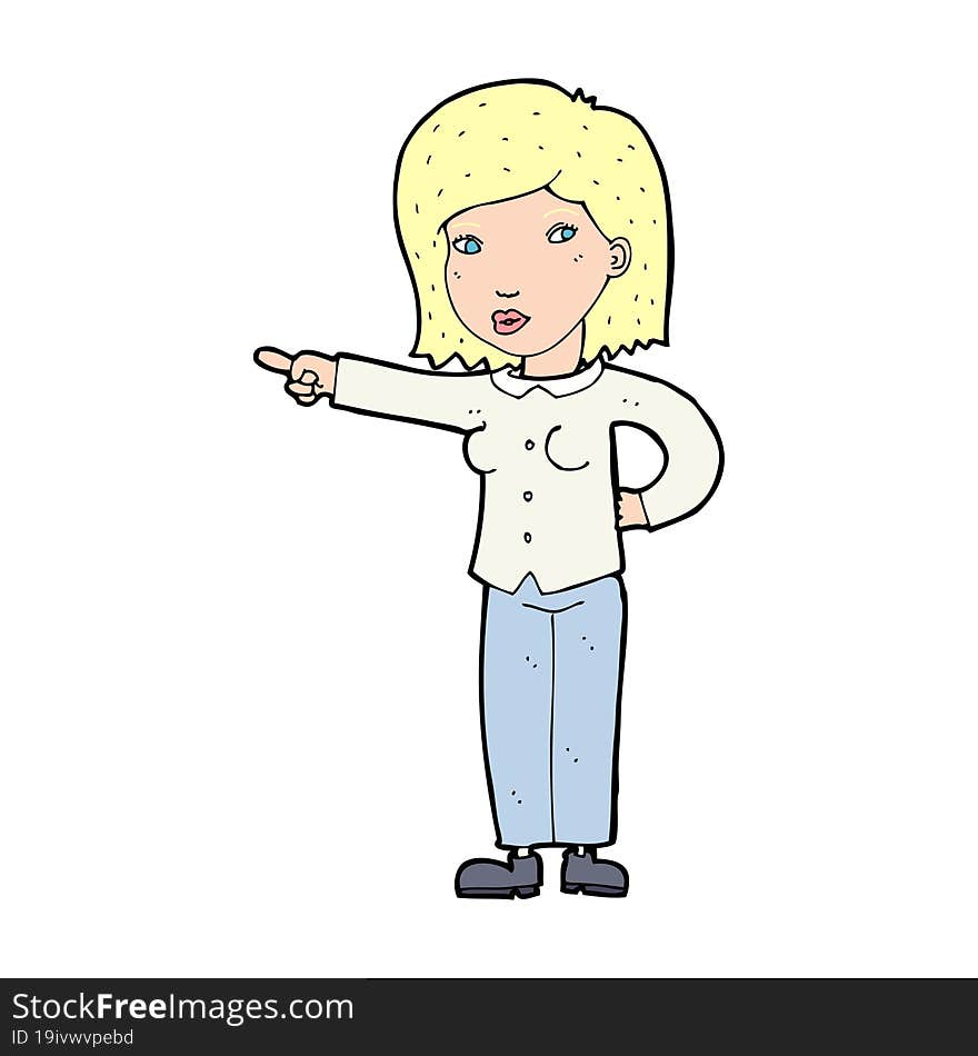 cartoon woman pointing