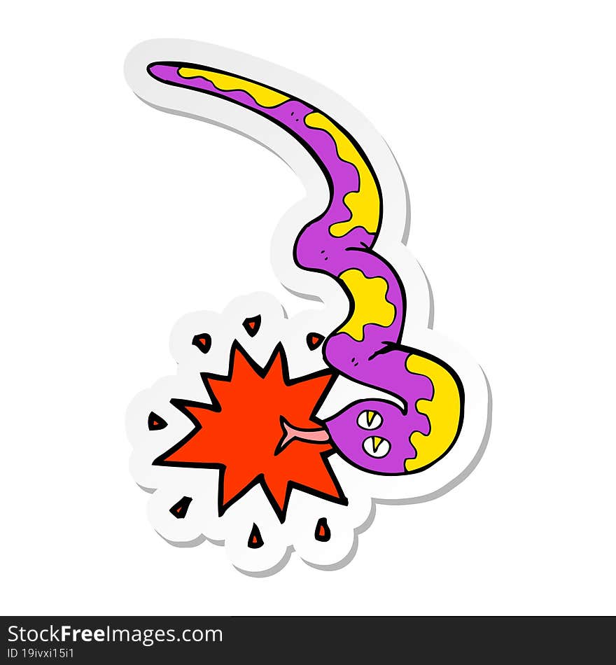 sticker of a cartoon poisonous snake