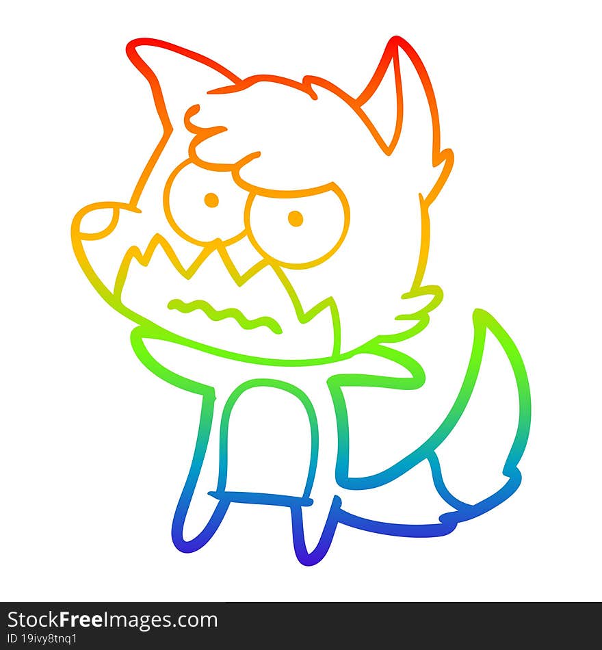 rainbow gradient line drawing cartoon annoyed fox