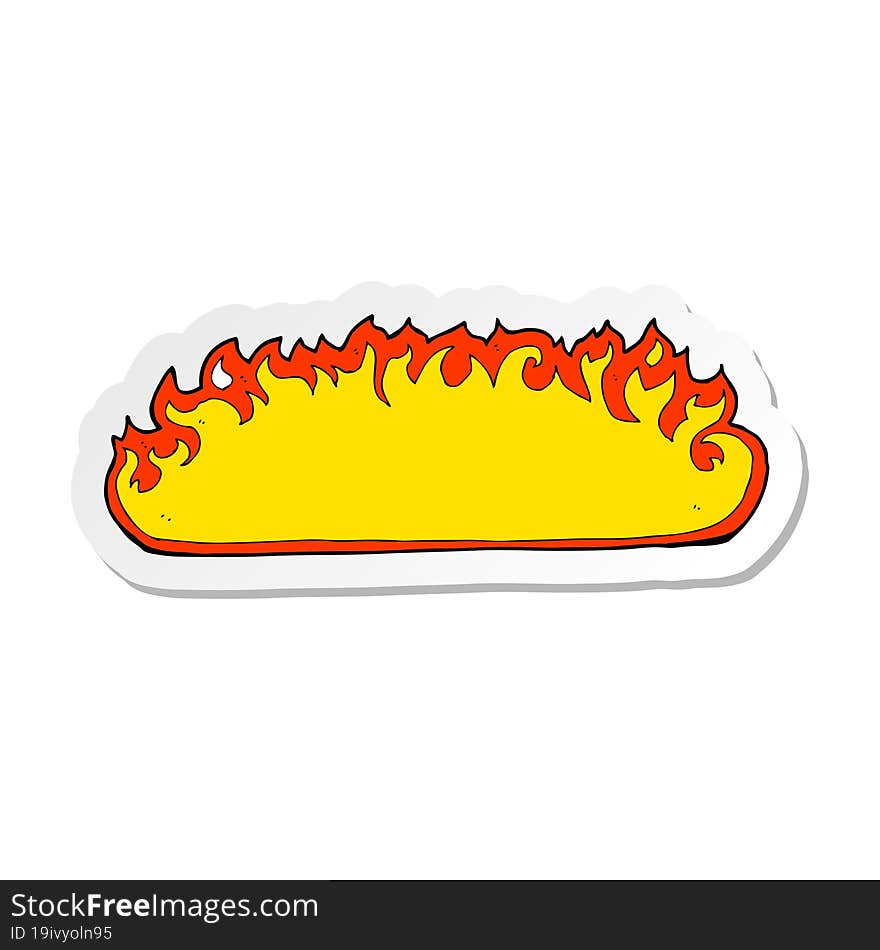 Sticker Of A Cartoon Fire Border