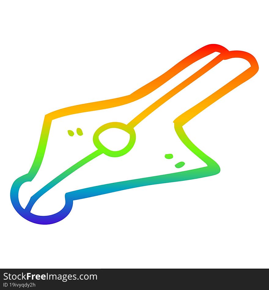 rainbow gradient line drawing cartoon fountain pen