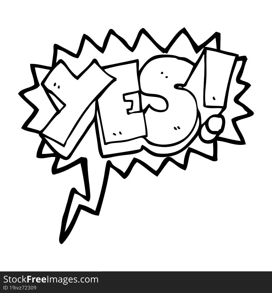 speech bubble cartoon yes symbol