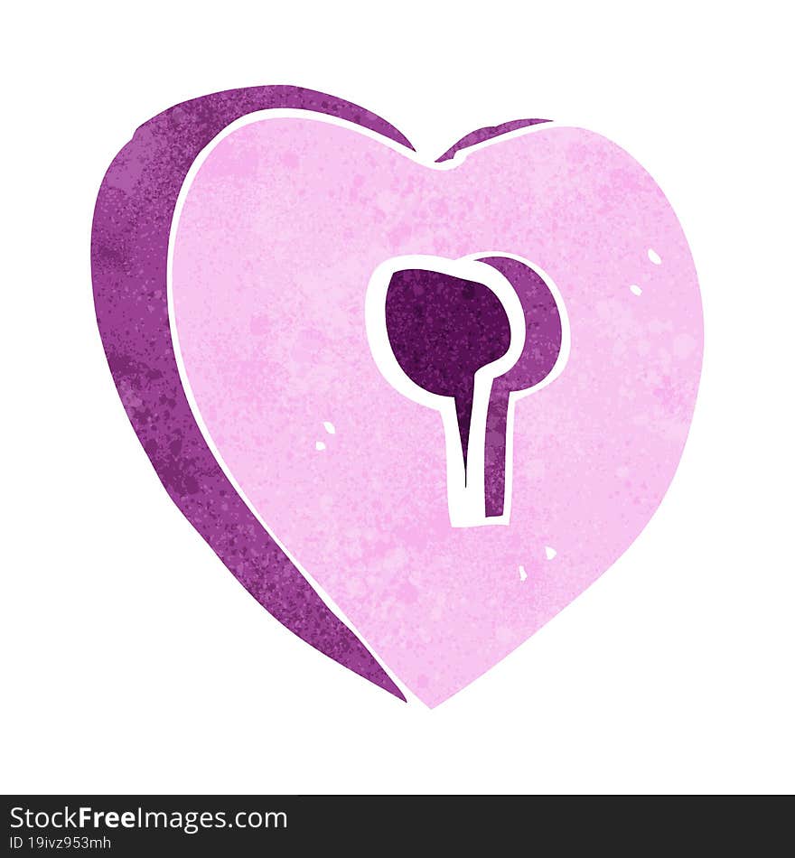 Cartoon Heart With Keyhole