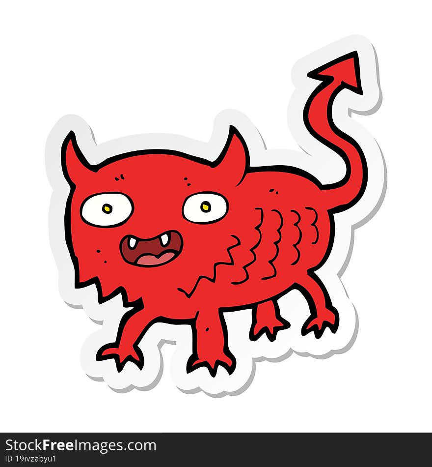 sticker of a cartoon little demon