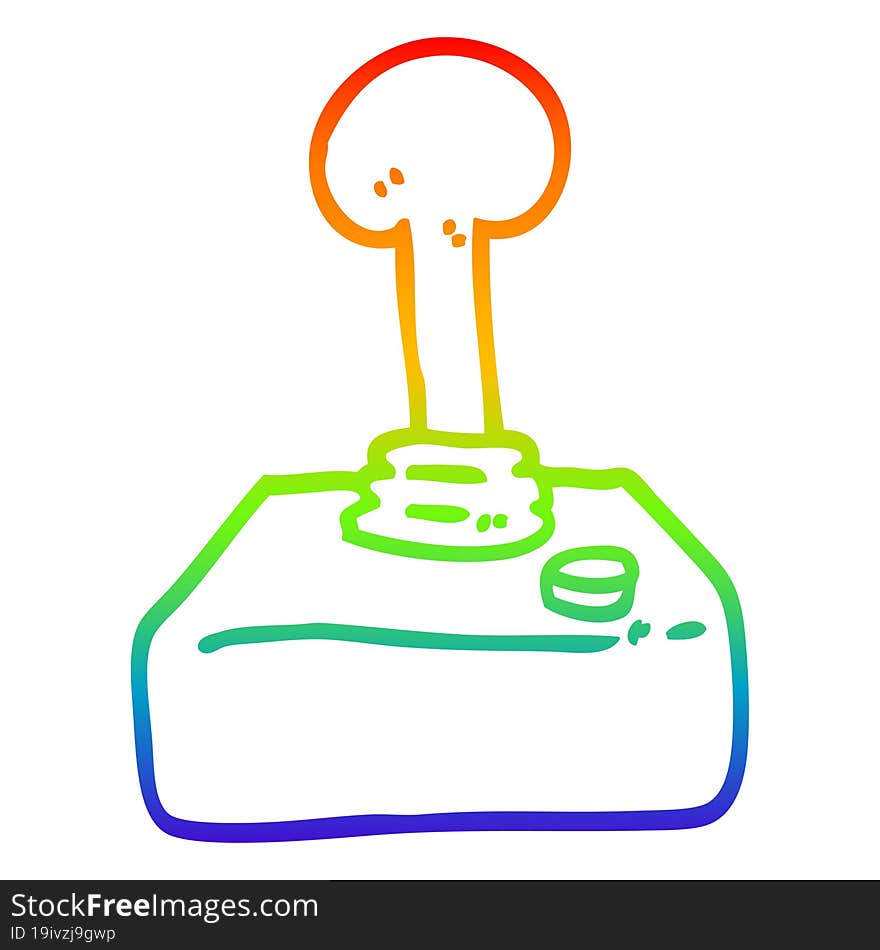 rainbow gradient line drawing cartoon joystick