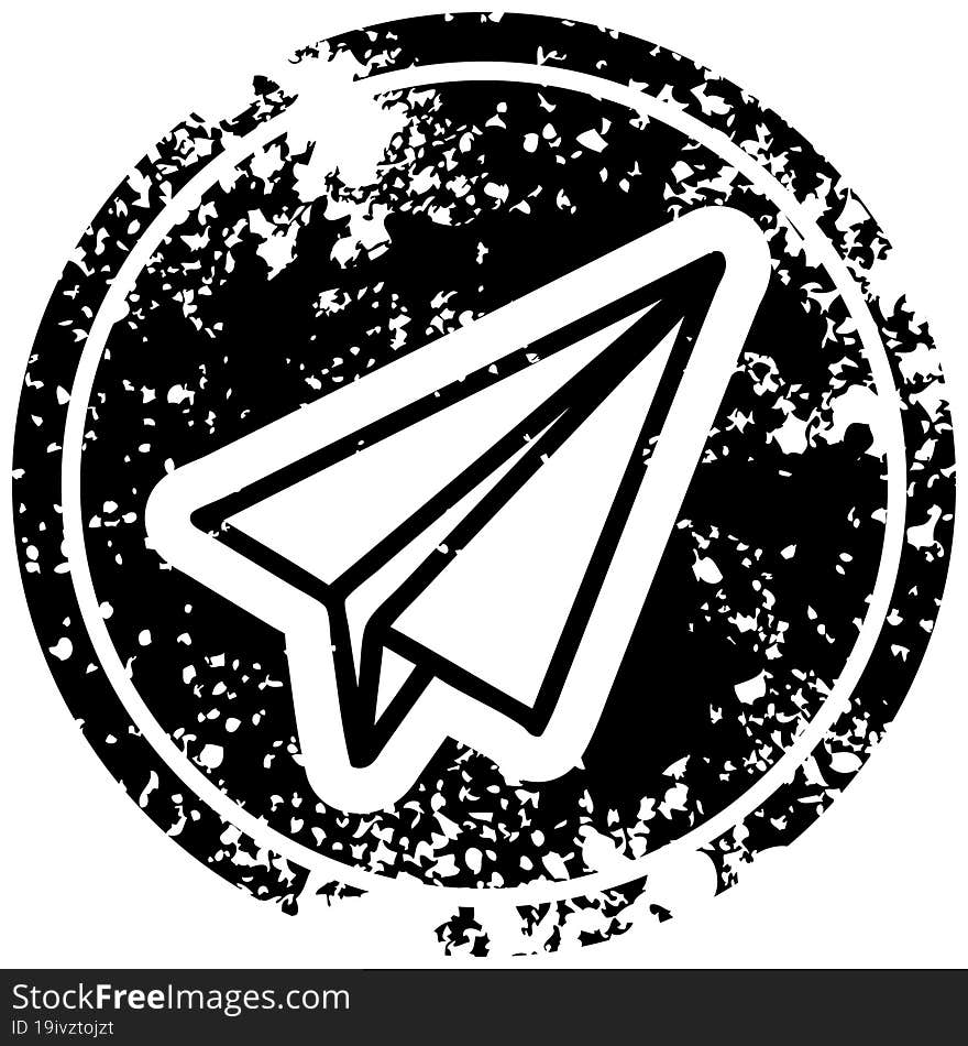 Paper Plane Distressed Icon