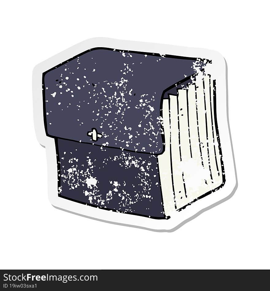 retro distressed sticker of a cartoon business files