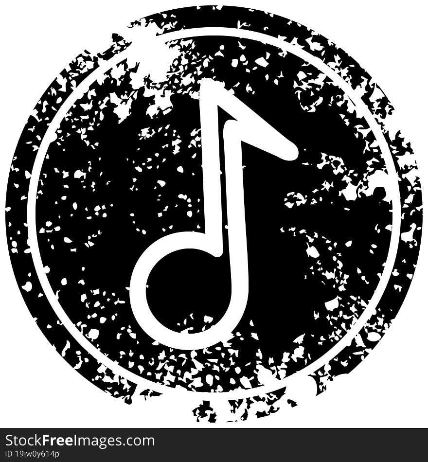 musical note distressed icon