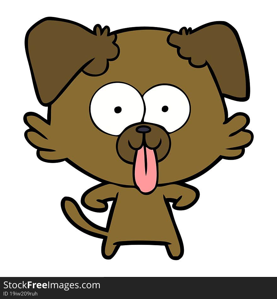 cartoon dog with tongue sticking out. cartoon dog with tongue sticking out