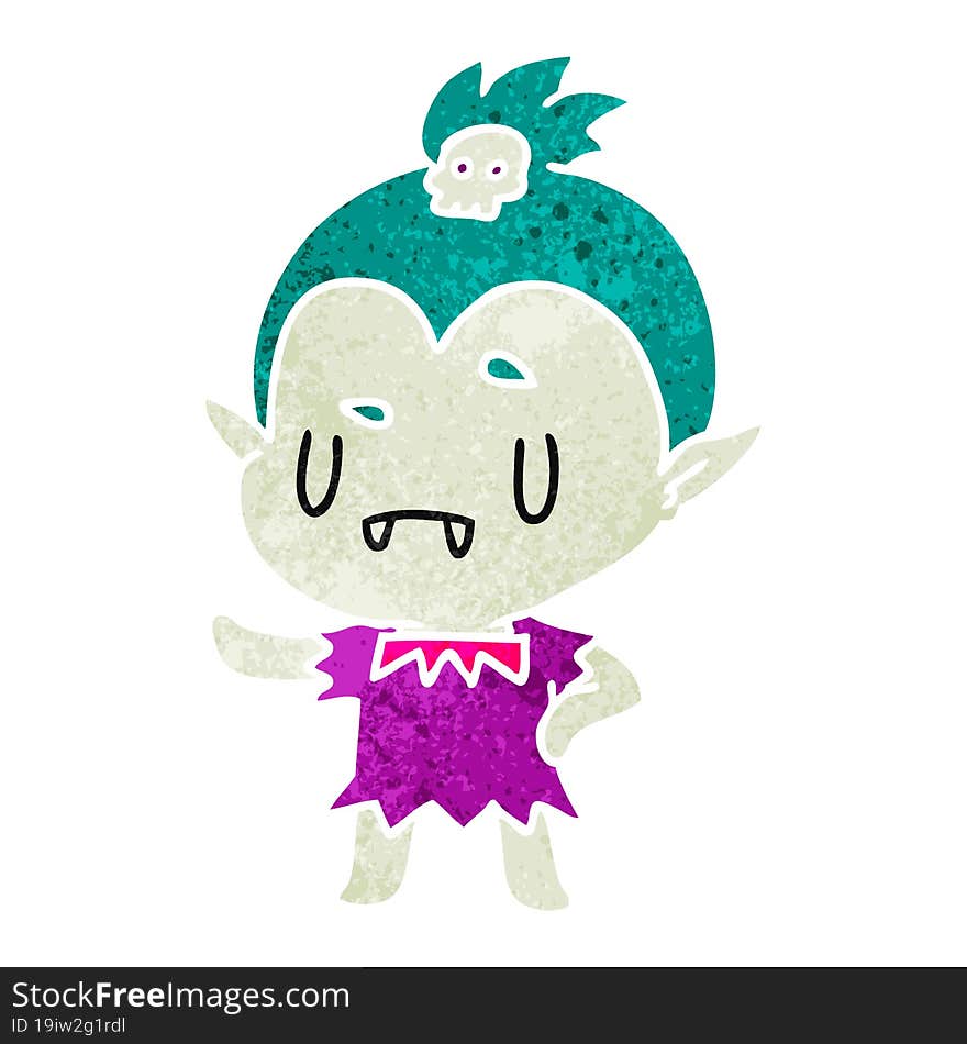 retro cartoon kawaii of cute vampire girl