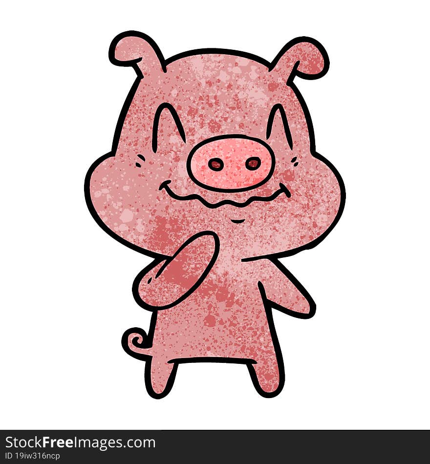 nervous cartoon pig. nervous cartoon pig