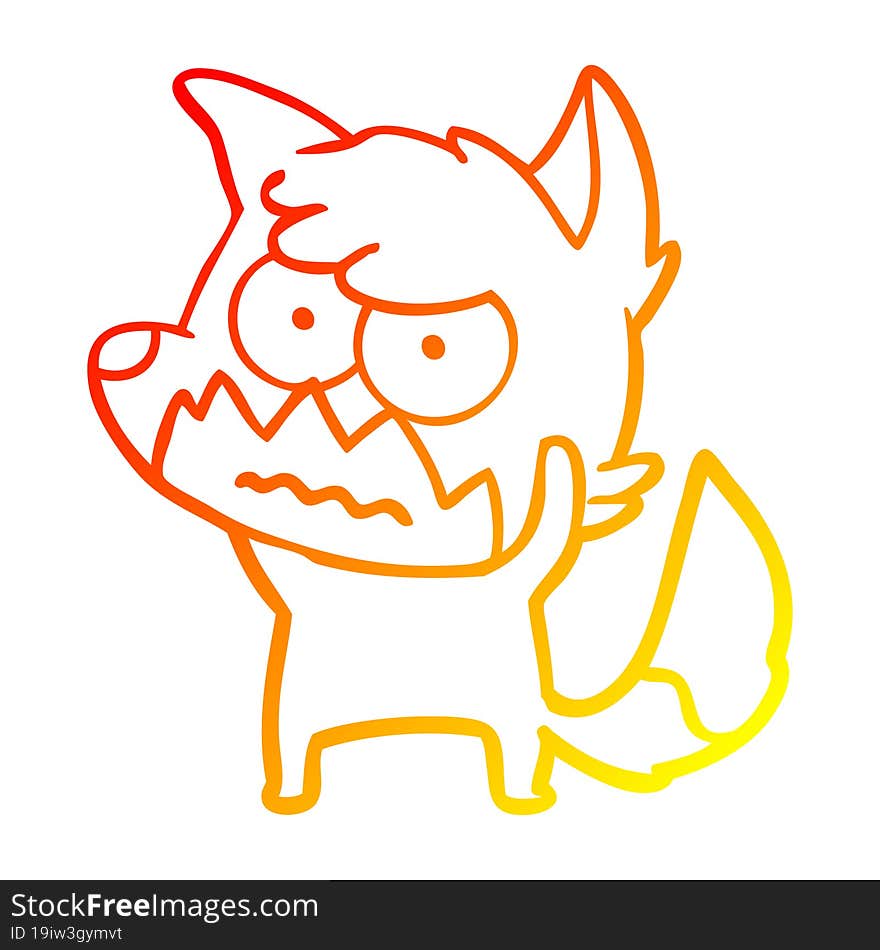 warm gradient line drawing cartoon annoyed fox