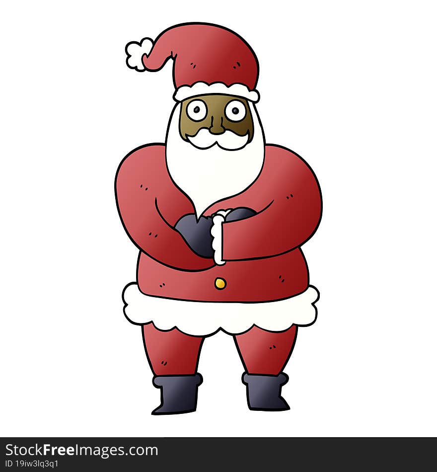 cartoon doodle santa