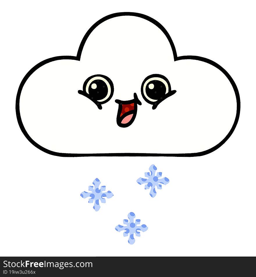 comic book style cartoon snow cloud